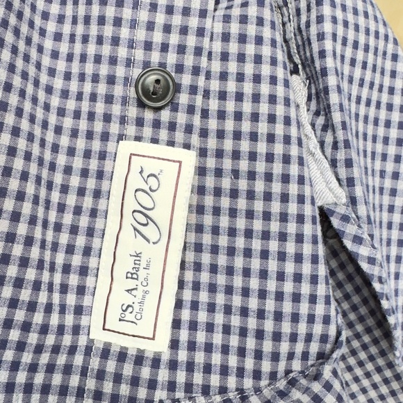 Jos. A. Bank Blue Checkered Men's Shirt XL - Picture 4 of 4